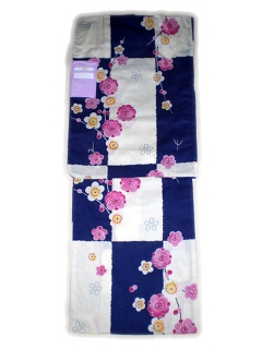 YUKATA white and blue, ume for woman