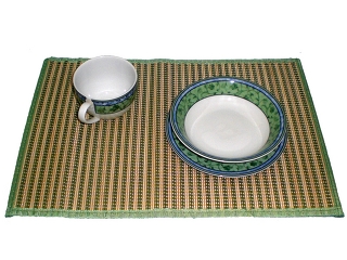 Bamboo lunch mat, green