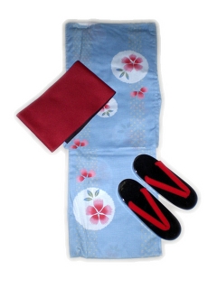 YUKATA set for women, yukata & obi & geta