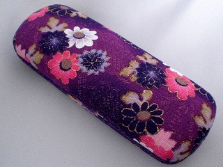 Glasses case, Japanese style, purple