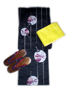 YUKATA set for women, yukata & obi & geta