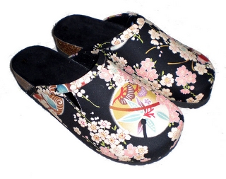 Sandals, Japanese taste, sakura and black