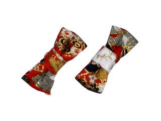 Pierced earrings, Japanese-patterned cloth
