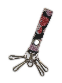 Key ring Japanese style pattern/black