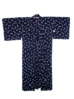 YUKATA for woman, dark blue - egg plant
