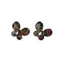 Pierced earrings, Japanese-patterned cloth