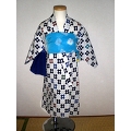 YUKATA and OBI for boys, age 1~2, IGASURI/white