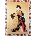 Greeting card, beautiful KIMONO girl