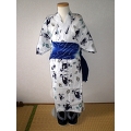 YUKATA set for boys, age 3~4, eagle pattern - white
