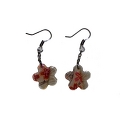 Pierced earrings, Japanese-patterned cloth