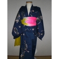 YUKATA and OBI for girls, age 3~4, dragonfly/blue